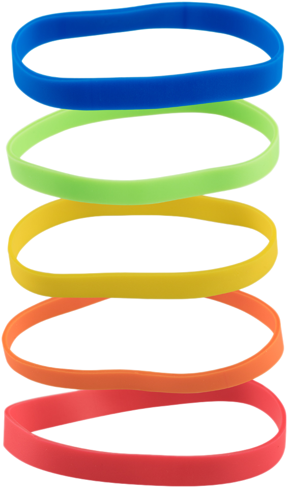 Assorted Size 64 Rubber Bands - 5 Packs of 100