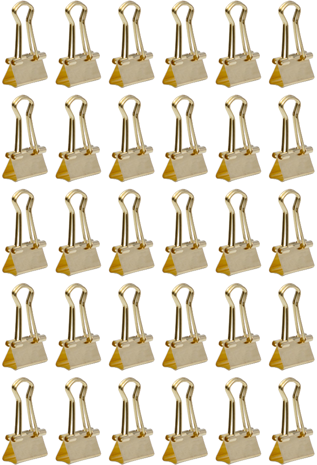 Gold X-Small 15mm Binder Clips - 30 Pack