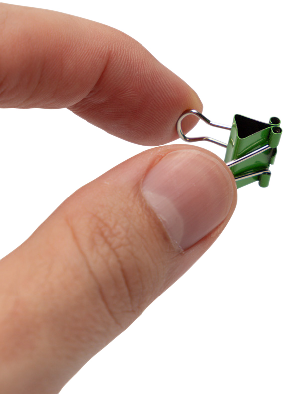 Green X-Small 15mm Binder Clips - 30 Pack