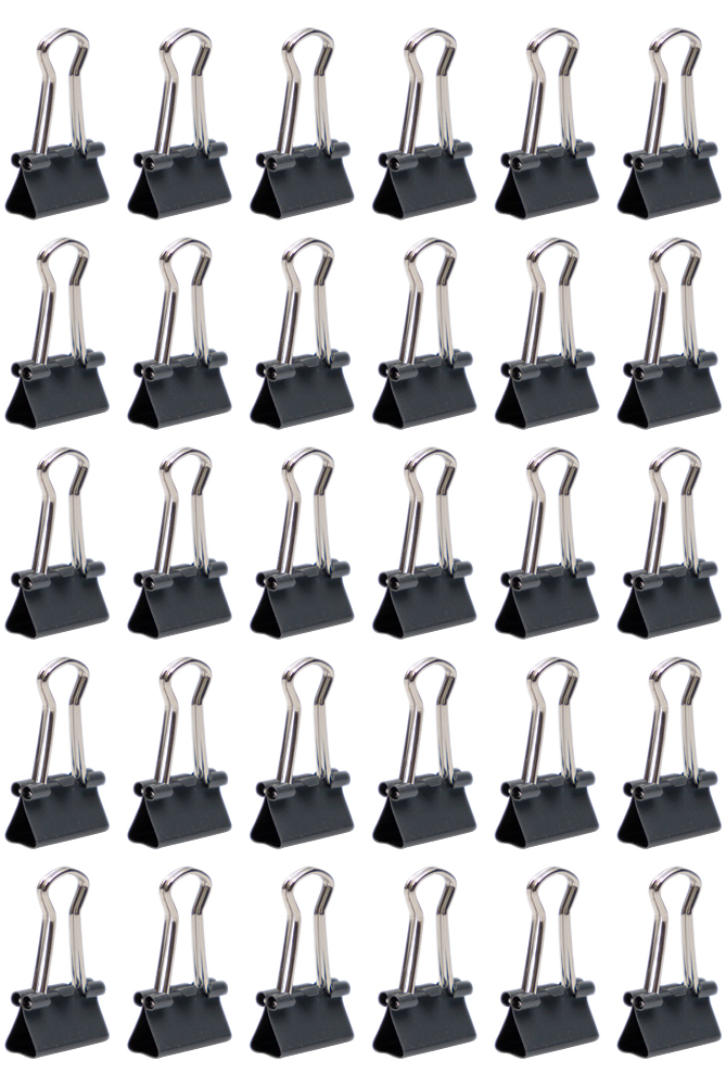Gray X-Small 15mm Binder Clips - 30 Pack