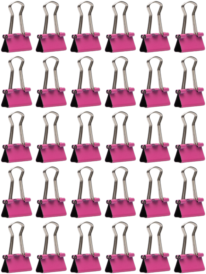 Pink X-Small 15mm Binder Clips - 30 Pack