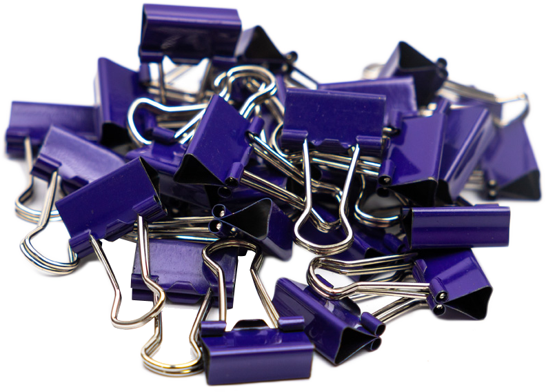 Purple X-Small 15mm Binder Clips - 30 Pack