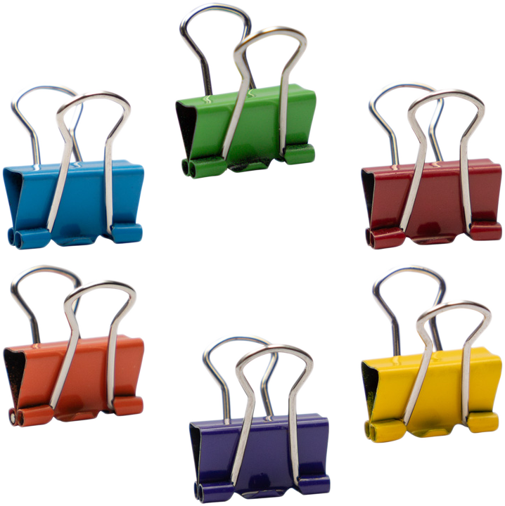 Assorted X-Small 15mm Binder Clips - 6 Packs of 30