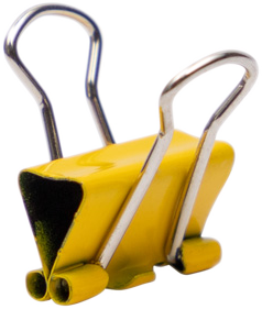 Yellow X-Small 15mm Binder Clips - 30 Pack