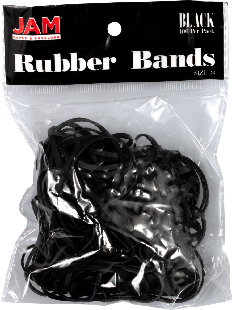 Black Size 33 Rubber Bands - 100 Pack