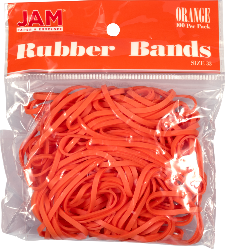 Orange Size 33 Rubber Bands - 100 Pack