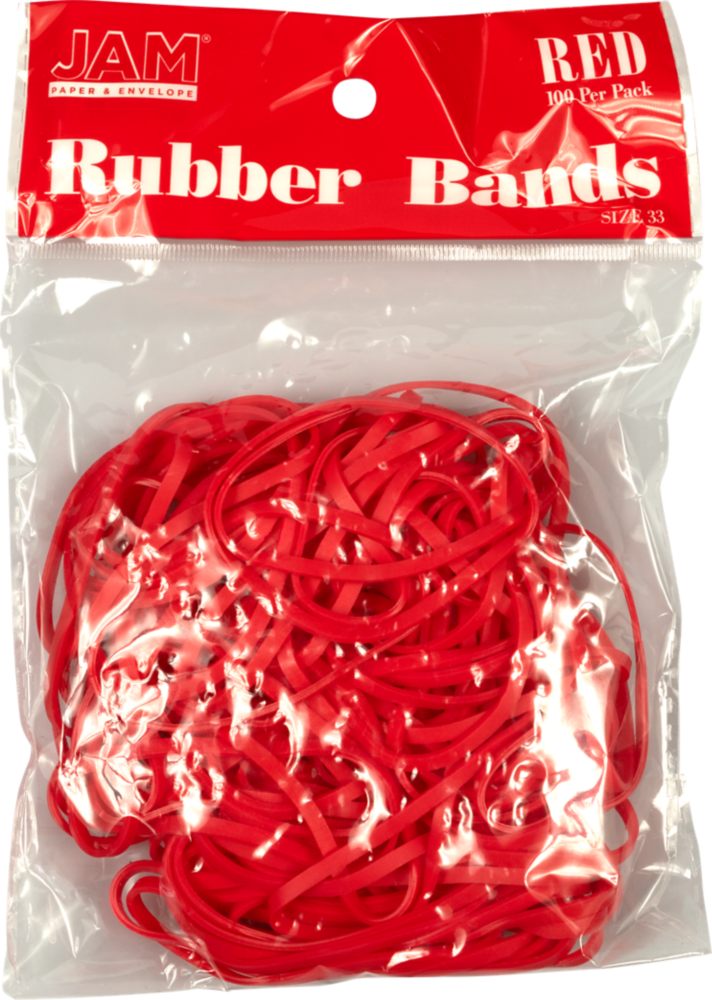 Red Size 33 Rubber Bands - 100 Pack