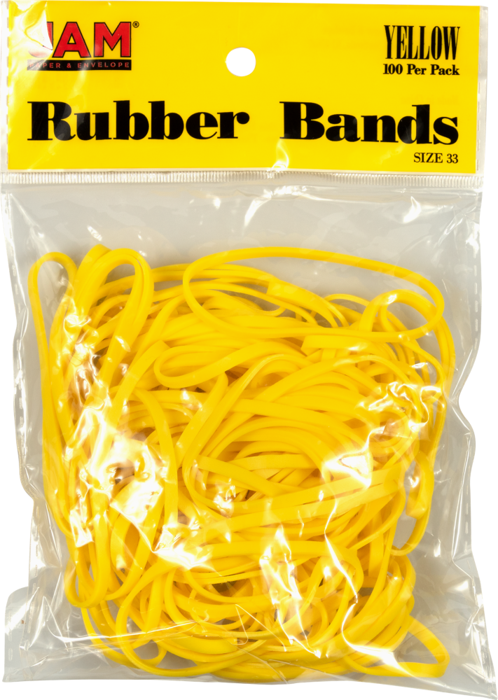 Yellow Size 33 Rubber Bands - 100 Pack