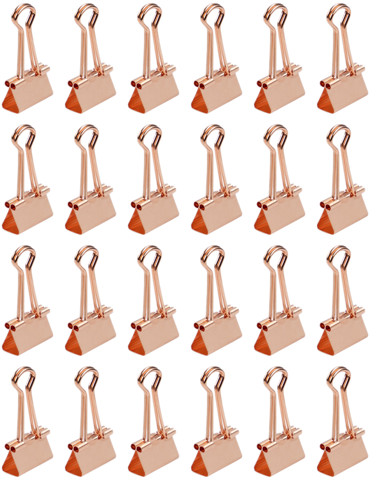 Rose Gold Small 19mm Binder Clips - 25 Pack