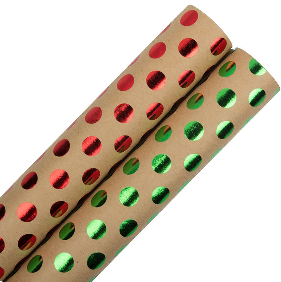 Assorted Dots Wrapping Paper Set (50 Sq Ft) - 2 Rolls
