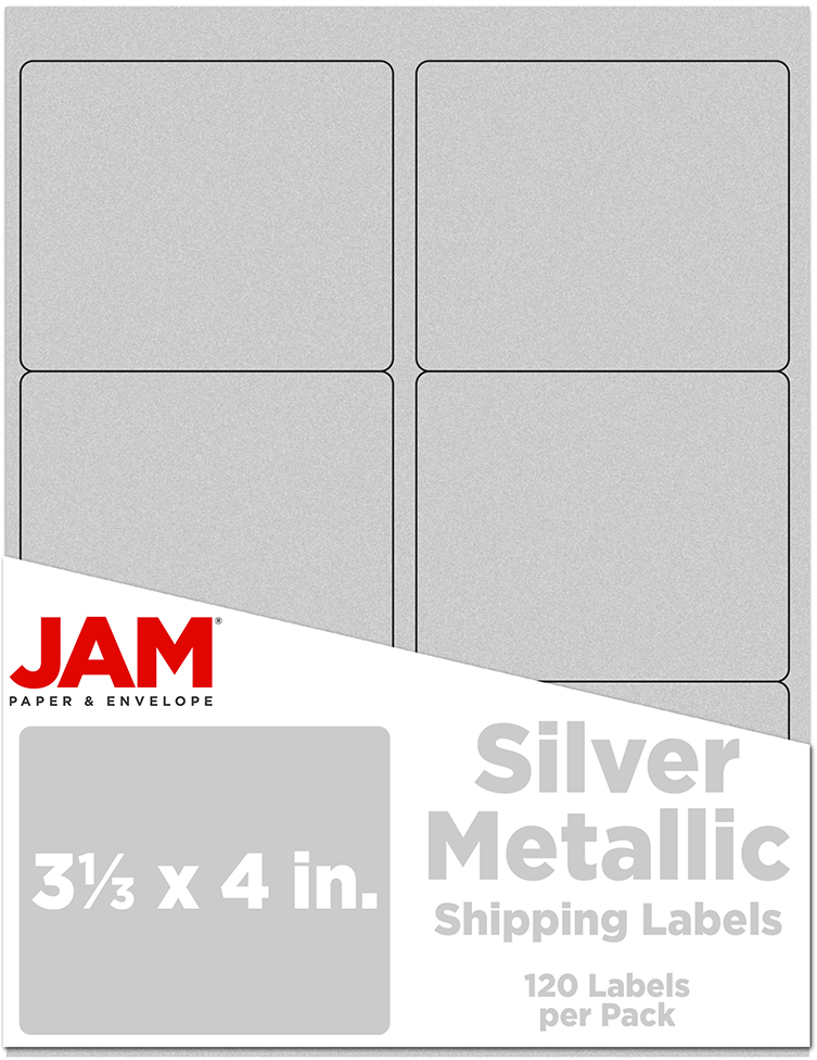 Silver Metallic 3 1/3 x 4 Shipping Labels