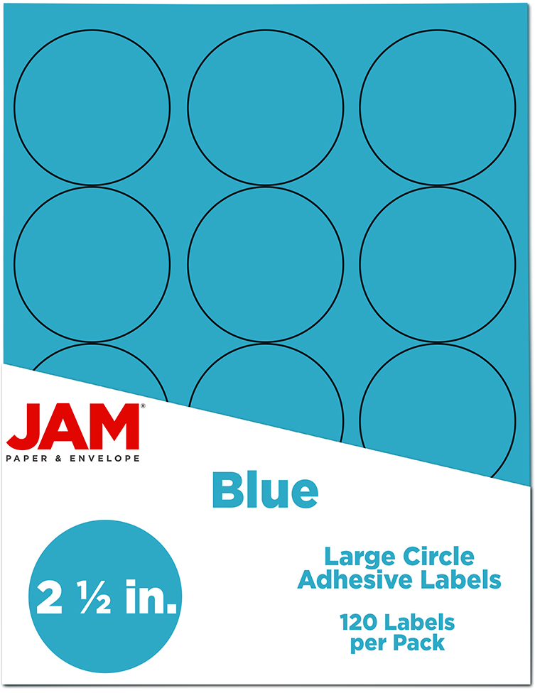 Blue Large 2 1/2 Inch Round Labels