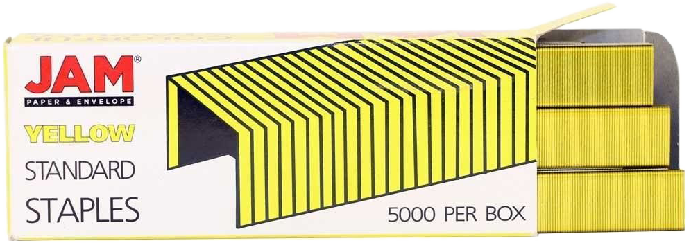 Black Stapler and Yellow Staples Set