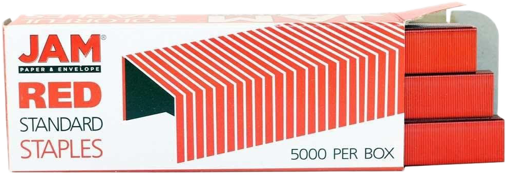 Blue Stapler and Red Staples Set