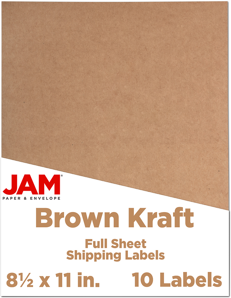 Brown Kraft 8 1/2 x 11 Full Sheet Shipping Labels