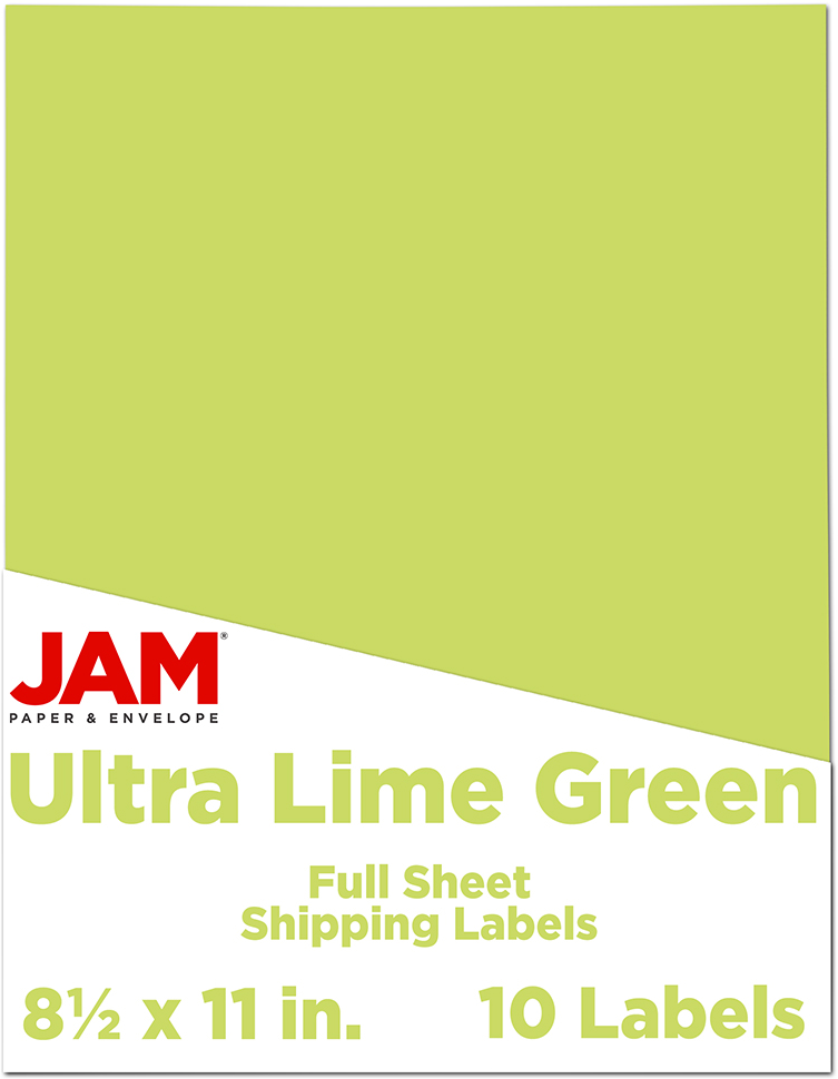 Ultra Lime 8 1/2 x 11 Full Sheet Shipping Labels