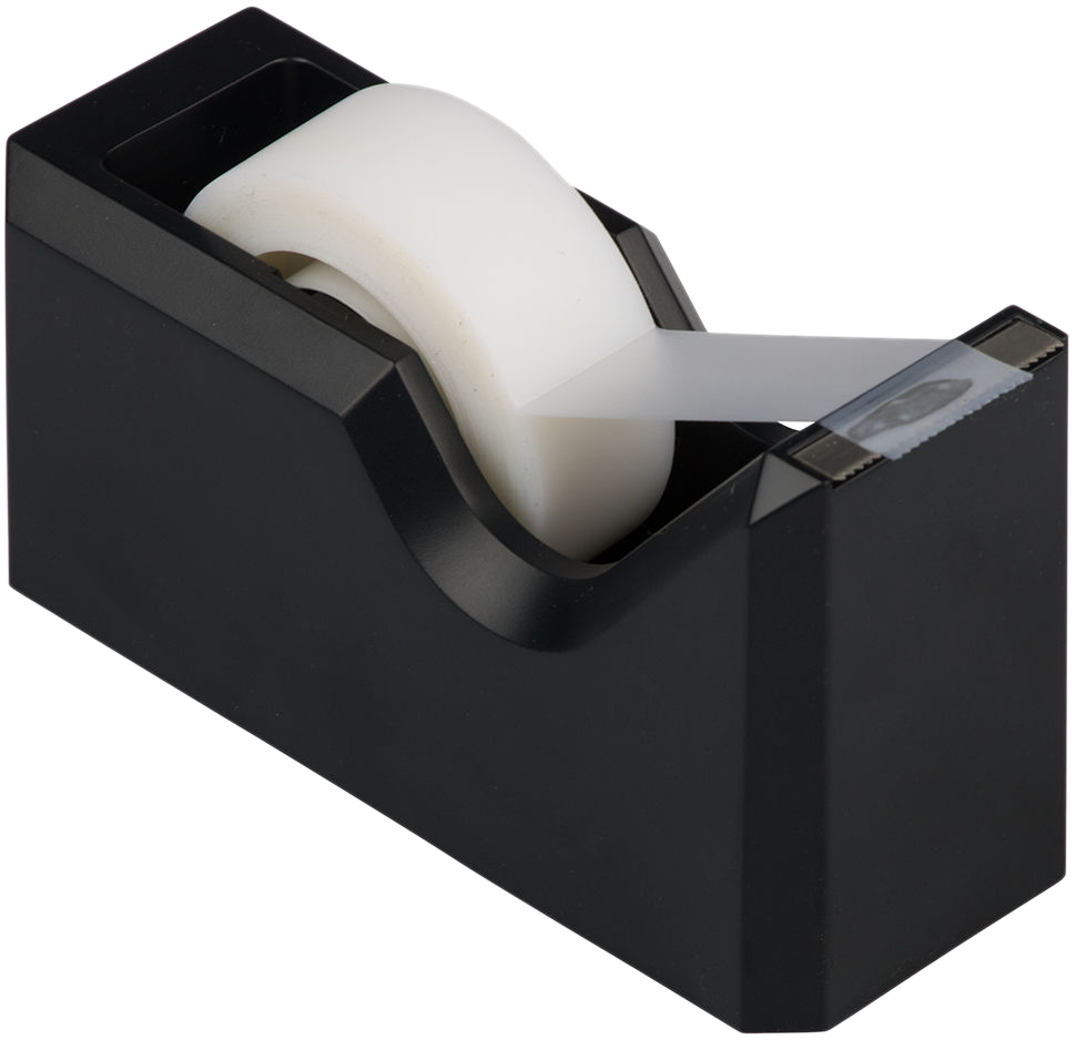 Black Office Desk Set (Stapler, Tape Dispenser, and Pen Holder)