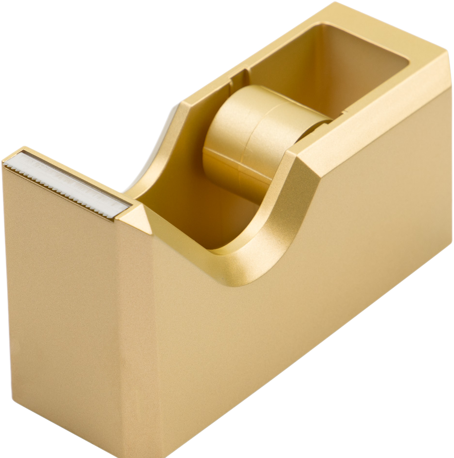 Gold Office Desk Set (Stapler, Tape Dispenser, and Pen Holder)