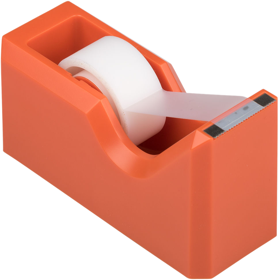 Orange Office Desk Set (Stapler, Tape Dispenser, and Pen Holder)