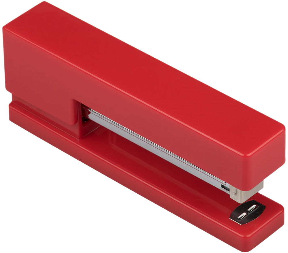 Red Office Desk Set (Stapler, Tape Dispenser, and Pen Holder)