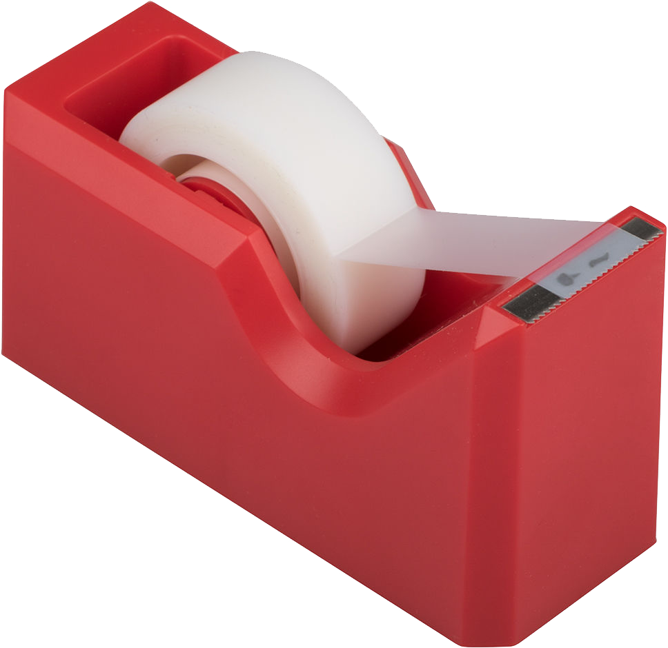 Red Office Desk Set (Stapler, Tape Dispenser, and Pen Holder)