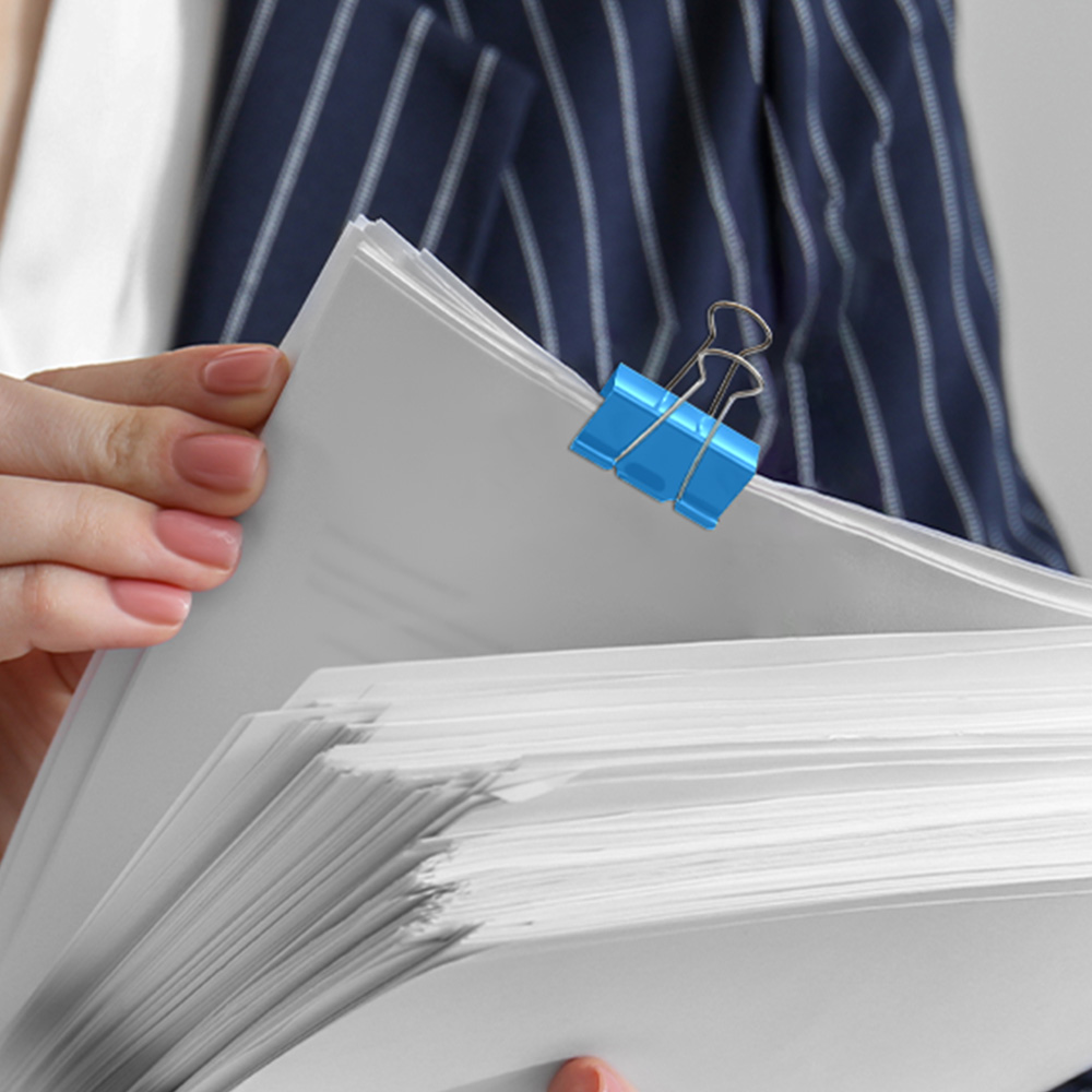 Blue Medium 32mm Binder Clips - 15 Pack