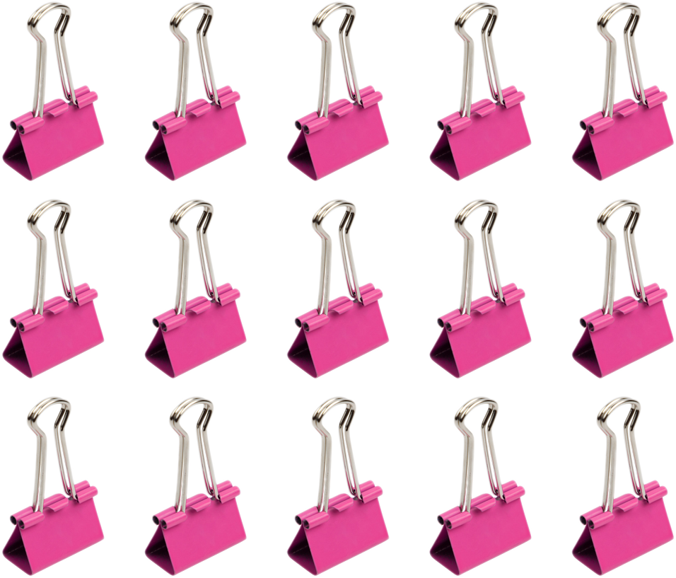 Pink Medium 32mm Binder Clips - 15 Pack