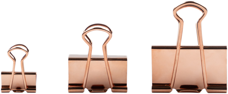 Rose Gold Medium 32mm Binder Clips - 15 Pack
