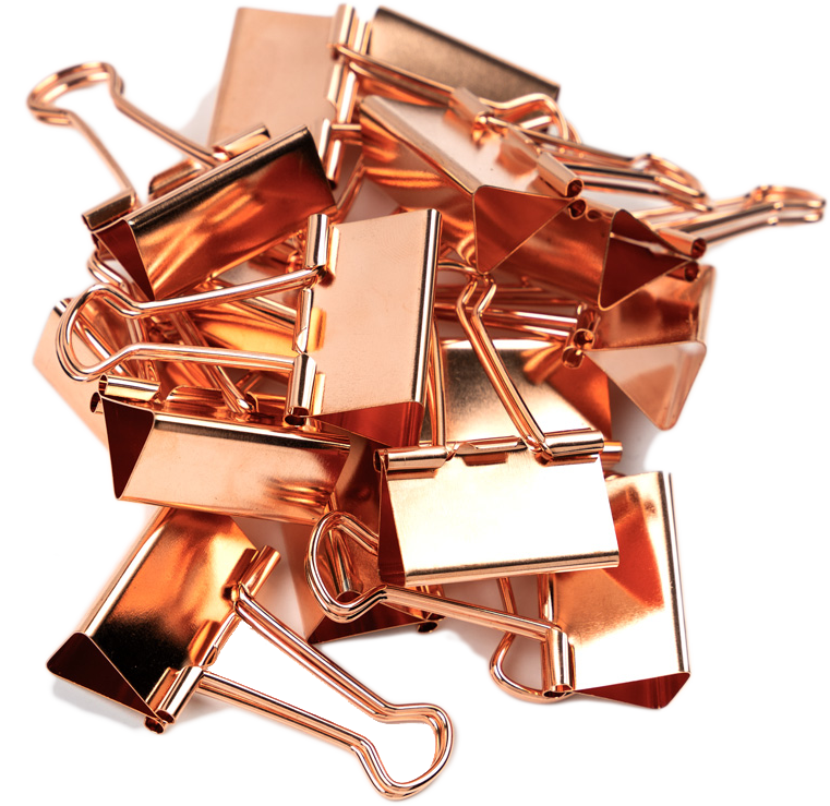Rose Gold Medium 32mm Binder Clips - 15 Pack