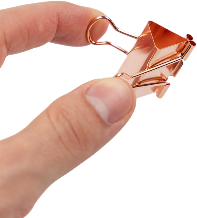 Rose Gold Medium 32mm Binder Clips - 15 Pack