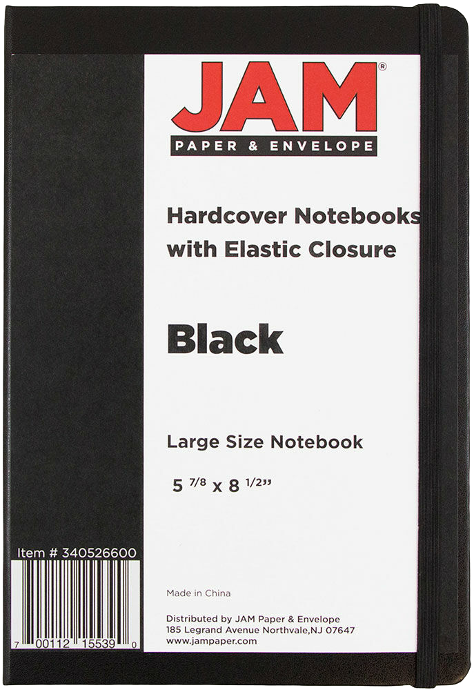 Black Large 5 7/8 x 8 1/2 Notebooks (100 Lined Pages)