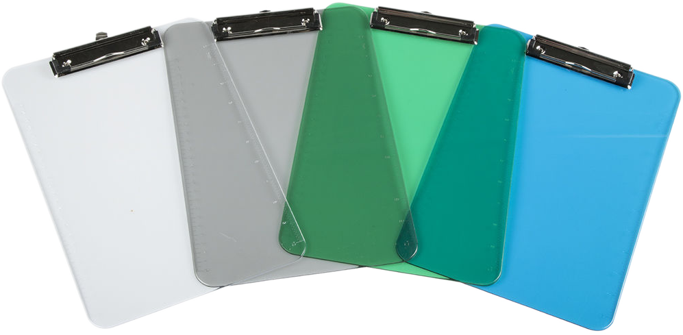 Assorted Industrial Letter Plastic Clipboards (9 x 12 1/2) - 4 Pack