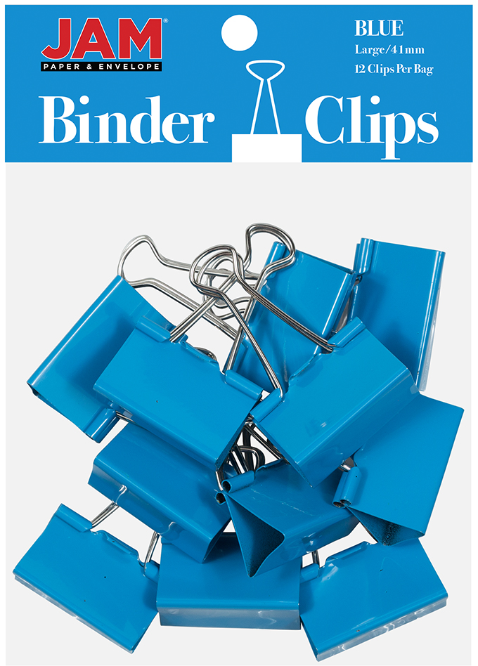 Blue Large 41mm Binder Clips - 12 Pack