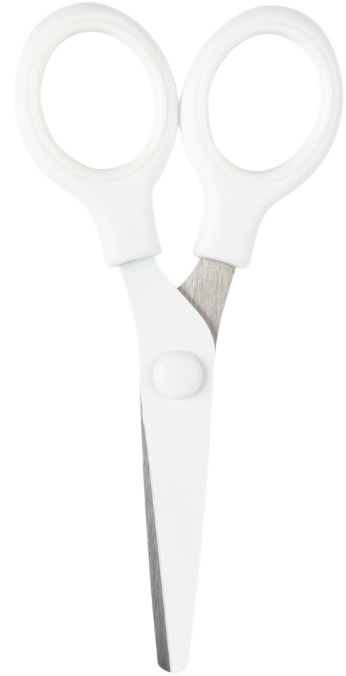 White Mini Soft Grip Scissors