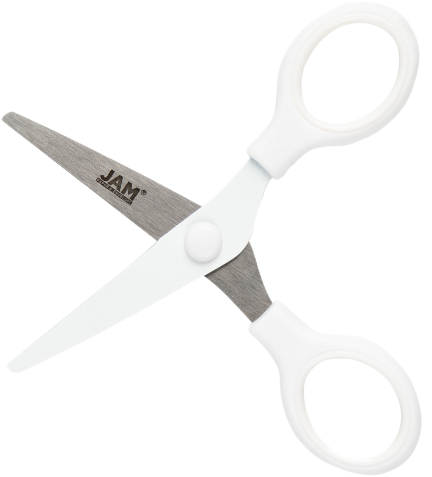 White Mini Soft Grip Scissors