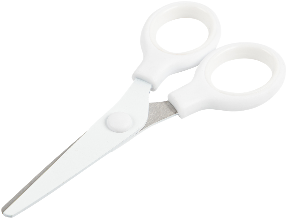 White Mini Soft Grip Scissors