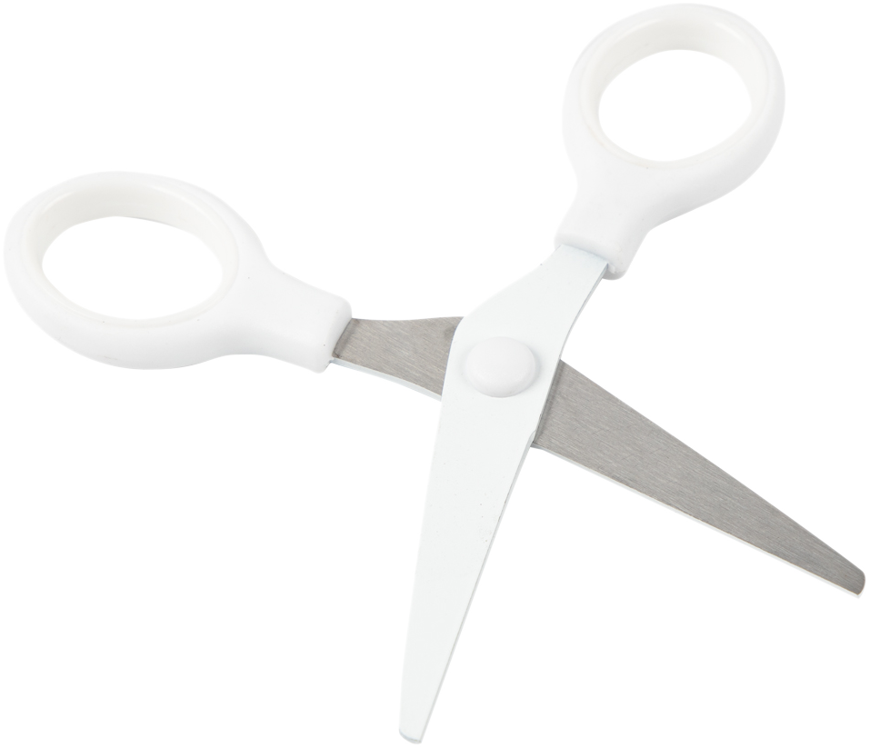White Mini Soft Grip Scissors