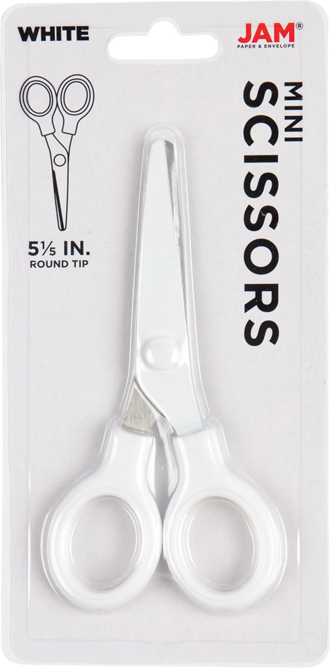 White Mini Soft Grip Scissors