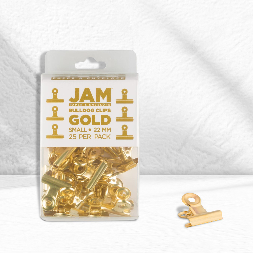 Gold Small 22mm Bulldog Clips - 25 Pack