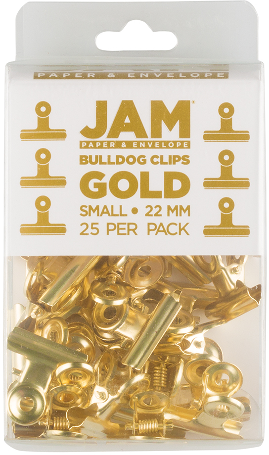 Gold Small 22mm Bulldog Clips - 25 Pack