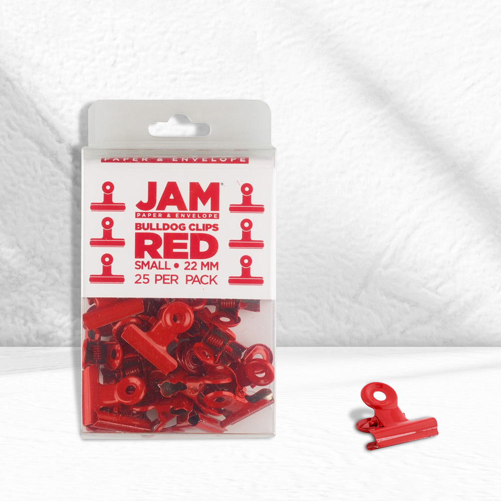 Red Small 22mm Bulldog Clips - 25 Pack