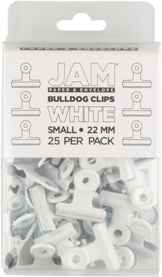 White Small 22mm Bulldog Clips - 25 Pack