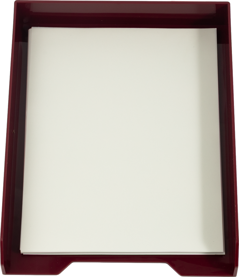 Burgundy Letter Paper Tray Desk Organizer