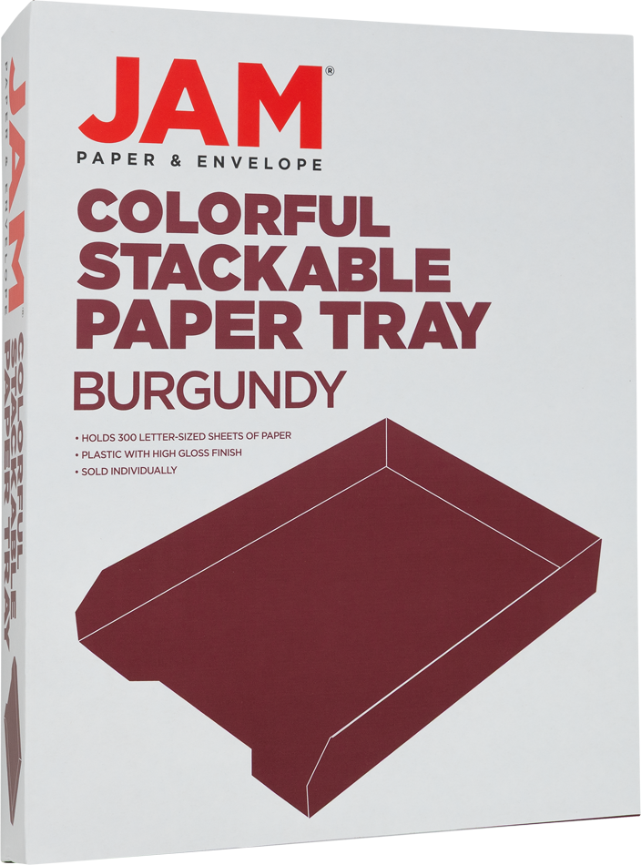 Burgundy Letter Paper Tray Desk Organizer