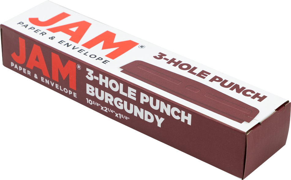 Burgundy Standard 3 Hole Punch - 10 Sheet Capacity