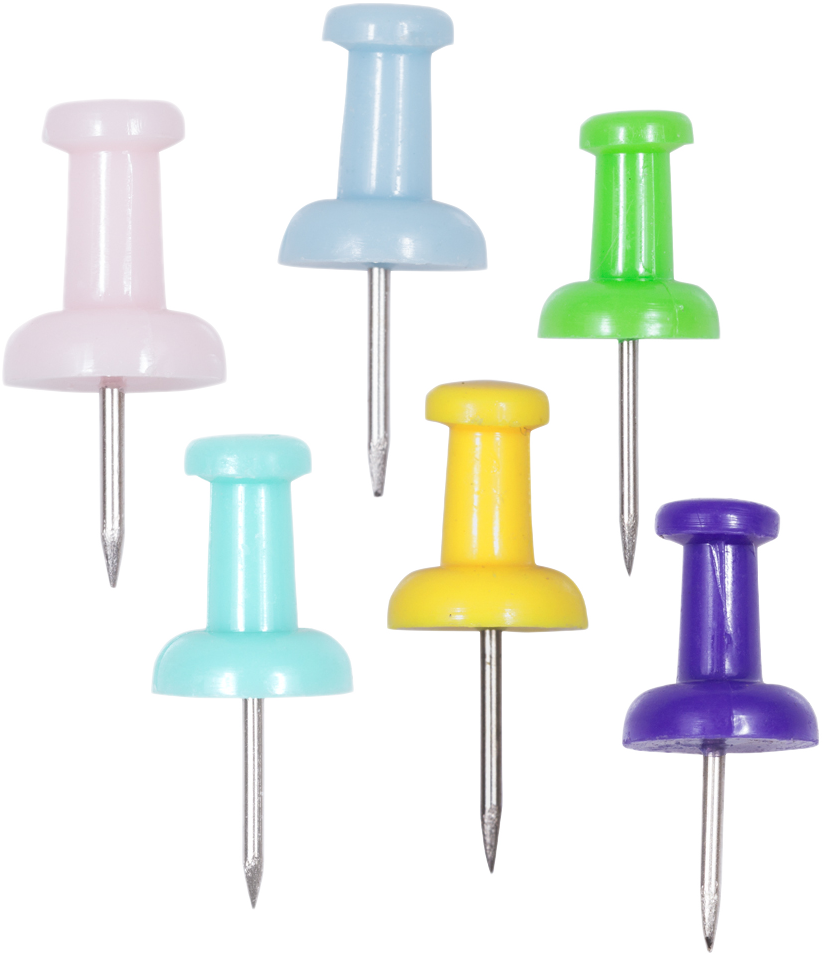 Fashion Assorted Standard Pushpins - 6 Packs of 100
