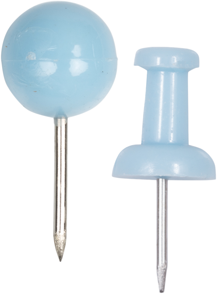 Baby Blue Round & Standard Pushpins - 2 Packs of 100