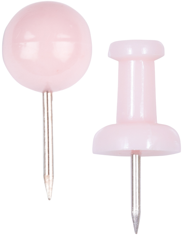 Baby Pink Round & Standard Pushpins - 2 Packs of 100