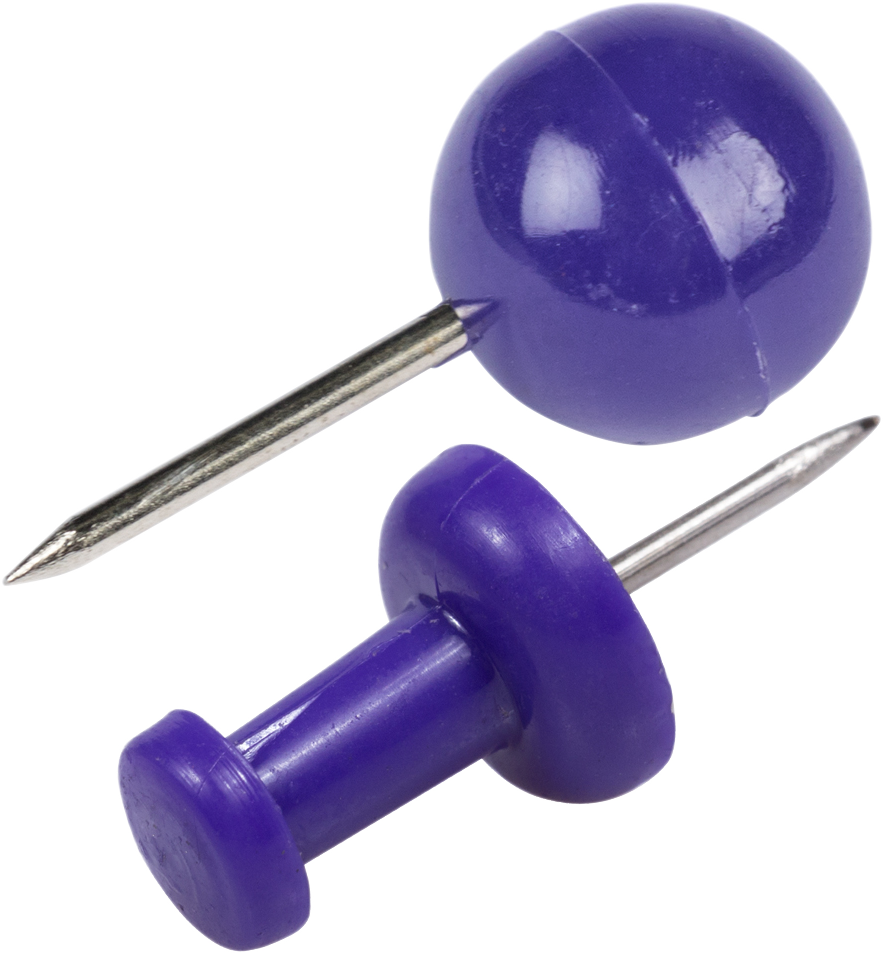 Purple Round & Standard Pushpins - 2 Packs of 100