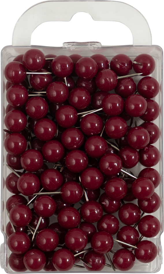 Burgundy Round Pushpins - 100 Pack